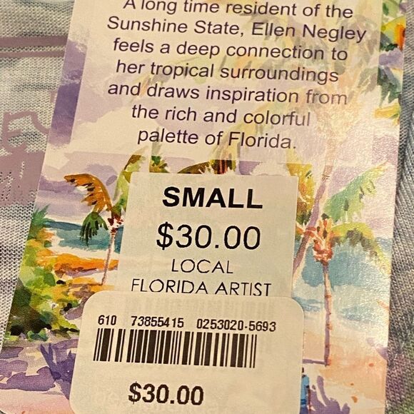 ELLEN NEGLEY Womens Small Printed Summer Top - Picture 6 of 8